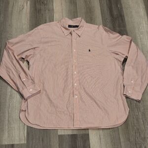 Polo Ralph Lauren striped button-down shirt peachy/orange & white 18